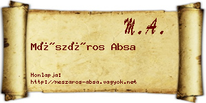 Mészáros Absa névjegykártya